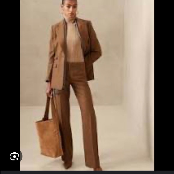 Size 8 Italian wool straight leg pants, cinnamon brown - Picture 4 of 4